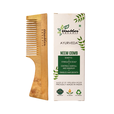 Kachhi Neem Wood Comb with Handle