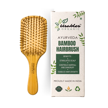 Bamboo Hair Brush Rectangular Shape With Rounded Bamboo Bristles
