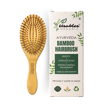 Bamboo Hair Brush Oval Shape With Rounded Bamboo Bristles
