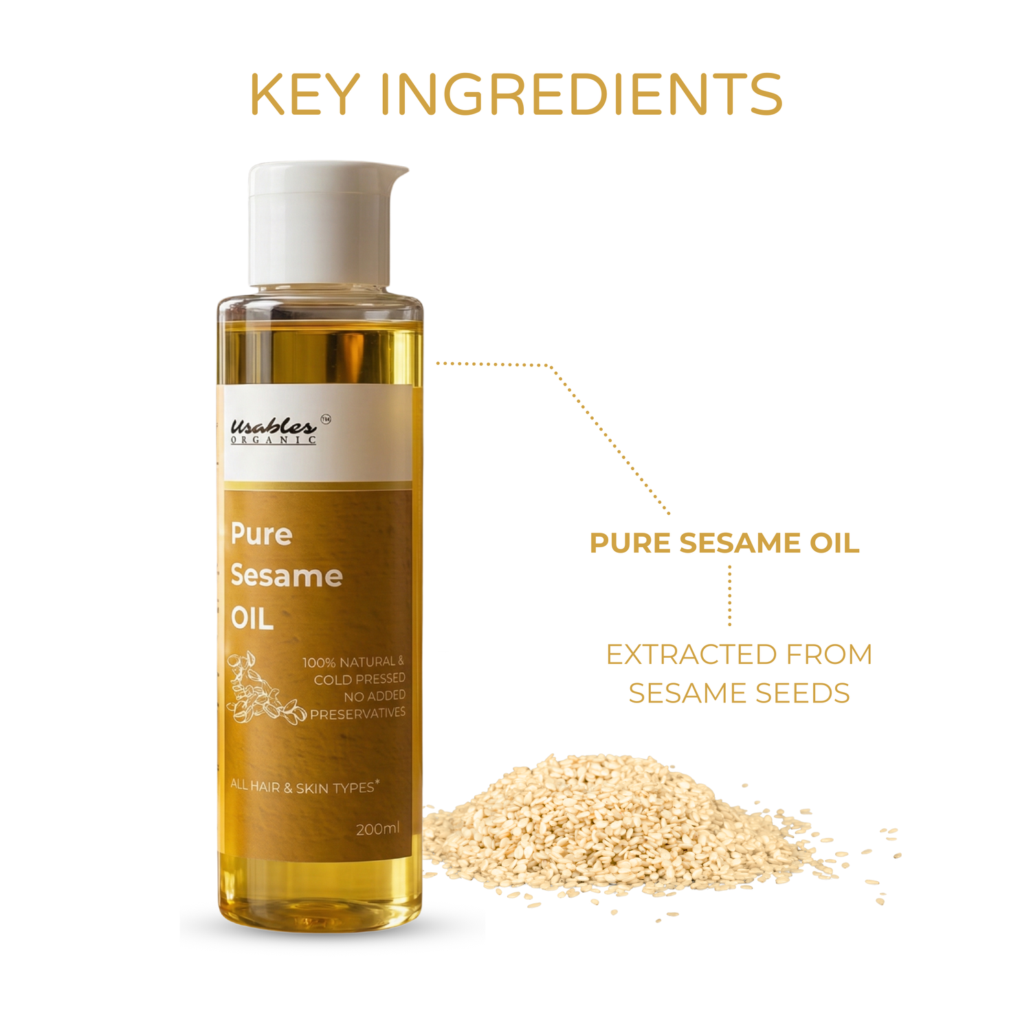 Cold Pressed Sesame Oil – 100% Pure & Natural 200 ml