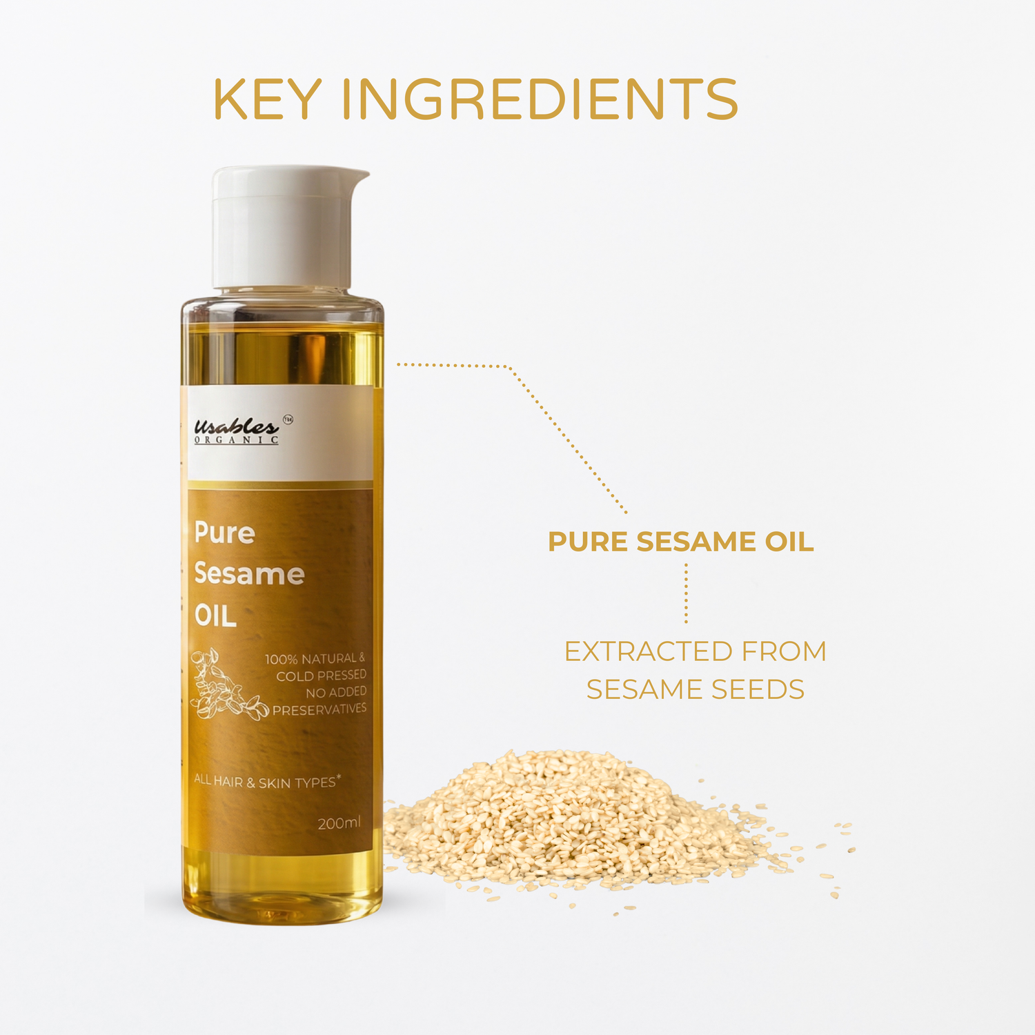 Cold-Pressed Wood-Pressed Sesame Oil 200 ml & Dual-Teeth Neem Comb – Healthy Hair Care Duo
