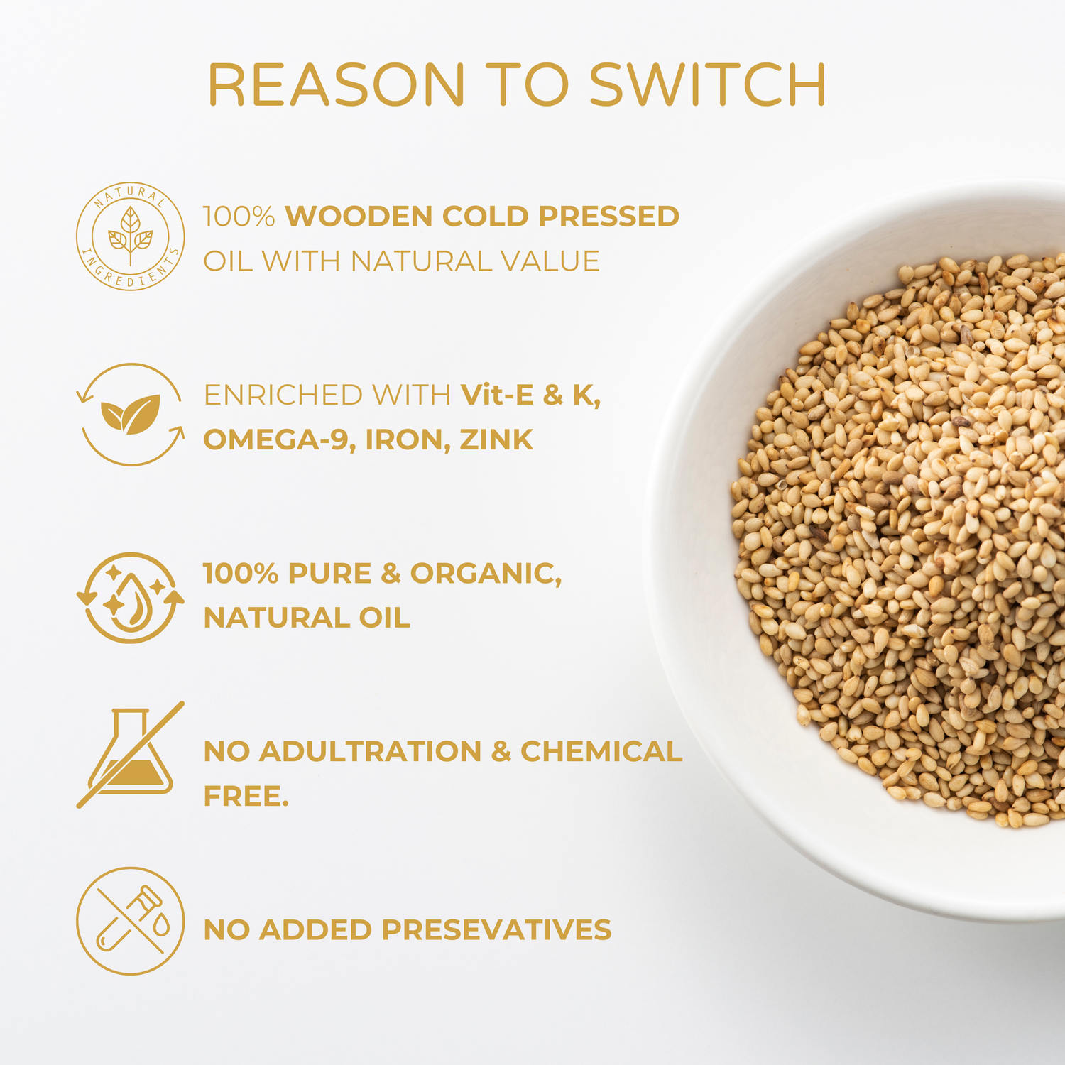 Cold Pressed Sesame Oil – 100% Pure & Natural 200 ml
