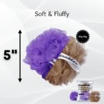 Loofah, Bathing Sponge, Body Exfoliator, Large(Pack of 2 Purple,Brown)