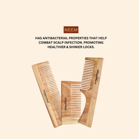 Neem Comb, Wooden Comb, Hair Growth, Hairfall Control (Dual, Normal, Wide Combo)