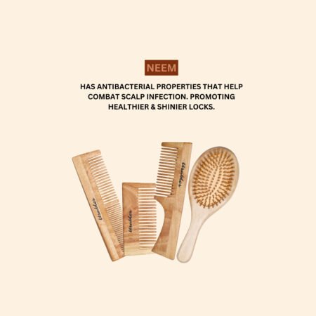 Neem Comb,Wooden Comb|Hair Growth&Hairfall Control(Dual,Normal,Wide,Brush Combo)