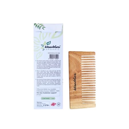 Neem Comb | Wooden, shampoo Comb | Hair Growth & Hair fall Control (Wide Teeth)