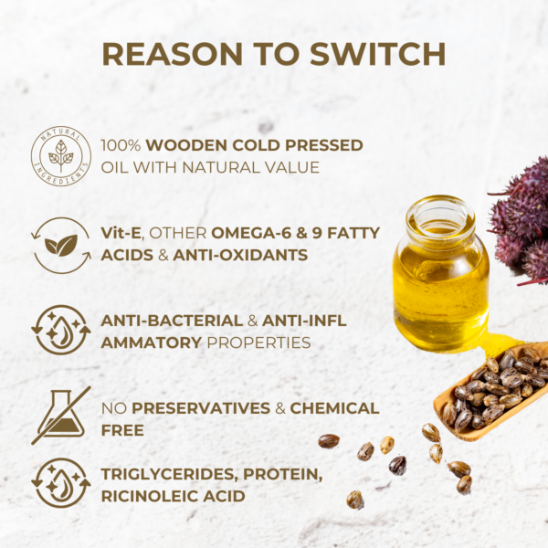 Cold Pressed Pure Castor Oil 100 ml - Image 3