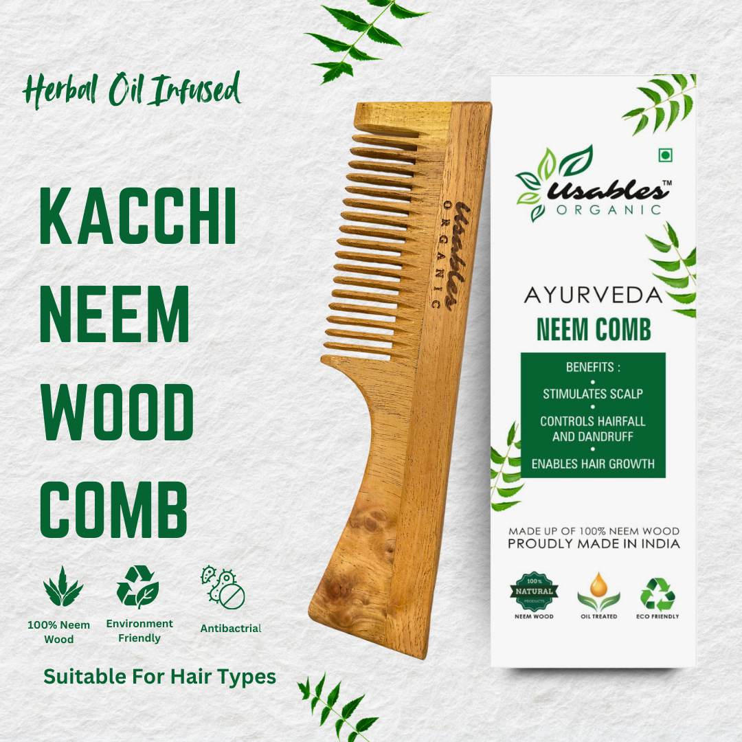 Neem Wood Comb Handle 6