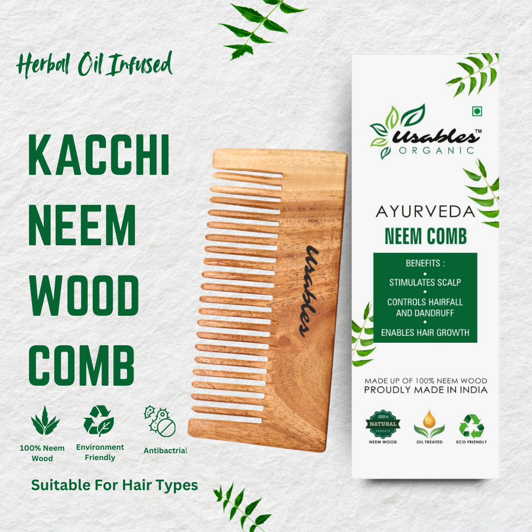 Neem Wood Comb Wide Teeth alt 5