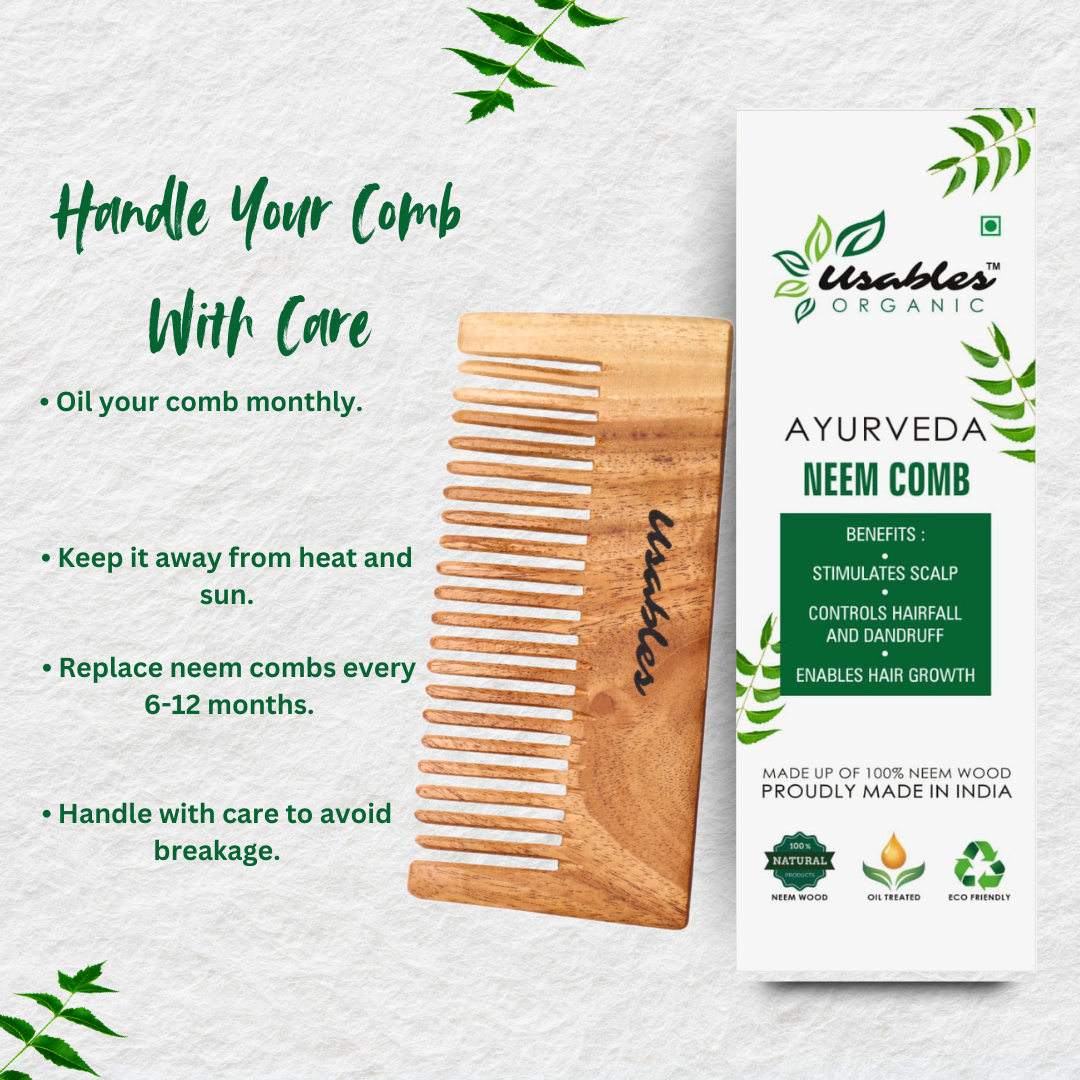 Neem Wood Comb Wide Teeth alt 3
