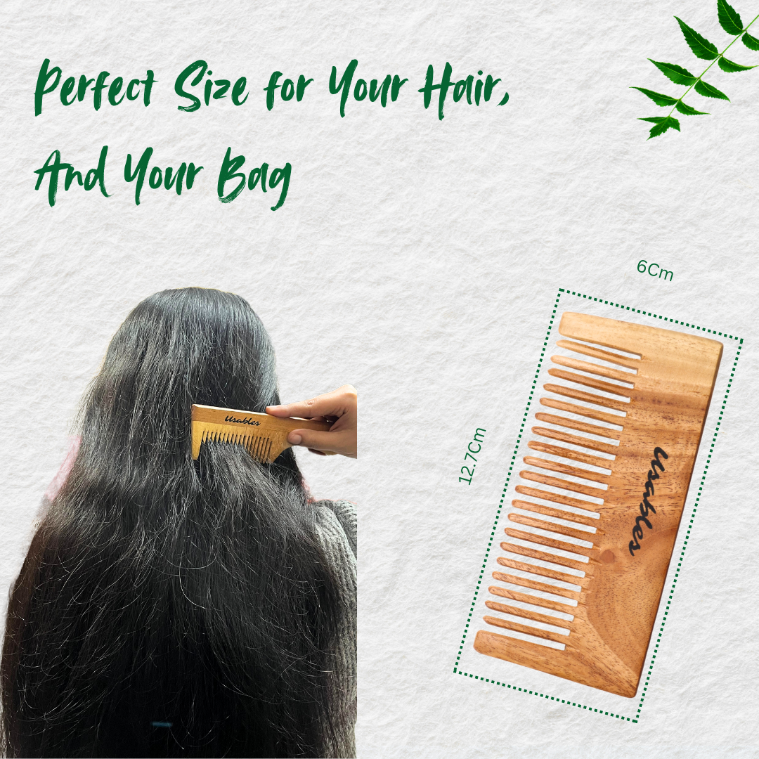 Neem Wood Comb Wide Teeth alt 4