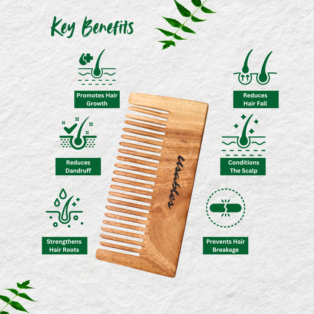 Neem Wood Comb Wide Teeth alt 4