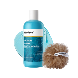 Invigorating Bath Set: Ocean Oasis Body Wash 300ml & Premium Loofah